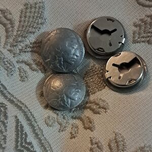 Silver Textured Cuff Links with Intricate Patterns